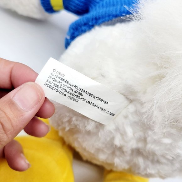 Disneyworld Donald Duck Stuffed Animal Fuzzy Plush Knit Blue Shirt & Hat 15" - Picture 9 of 10